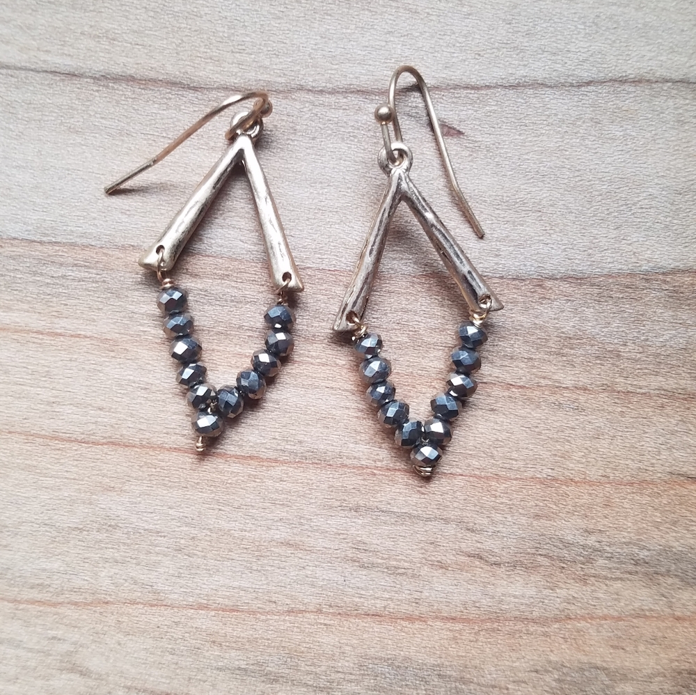 Gold & Grey Earrings